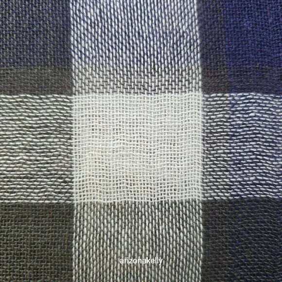 NWOT Barbour Linen/Cotton Plaid Scarf Lightweight Preppy - Picture 3 of 12